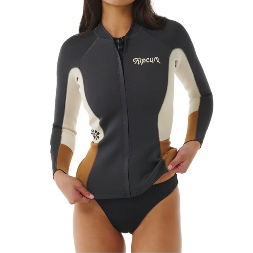 Ripcurl surf jacket size 8 NWOT light brown dark grey *discontinued color*